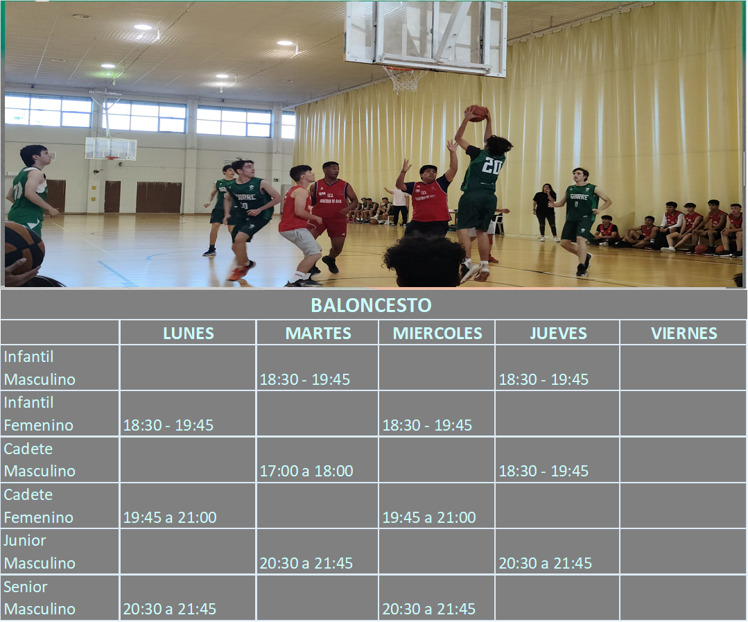 horarios_basket25-26 Horarios provisionales Baloncesto 2025 2026